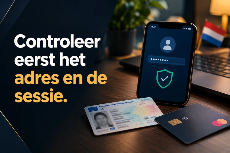 Controleer eerst het adres en de sessie